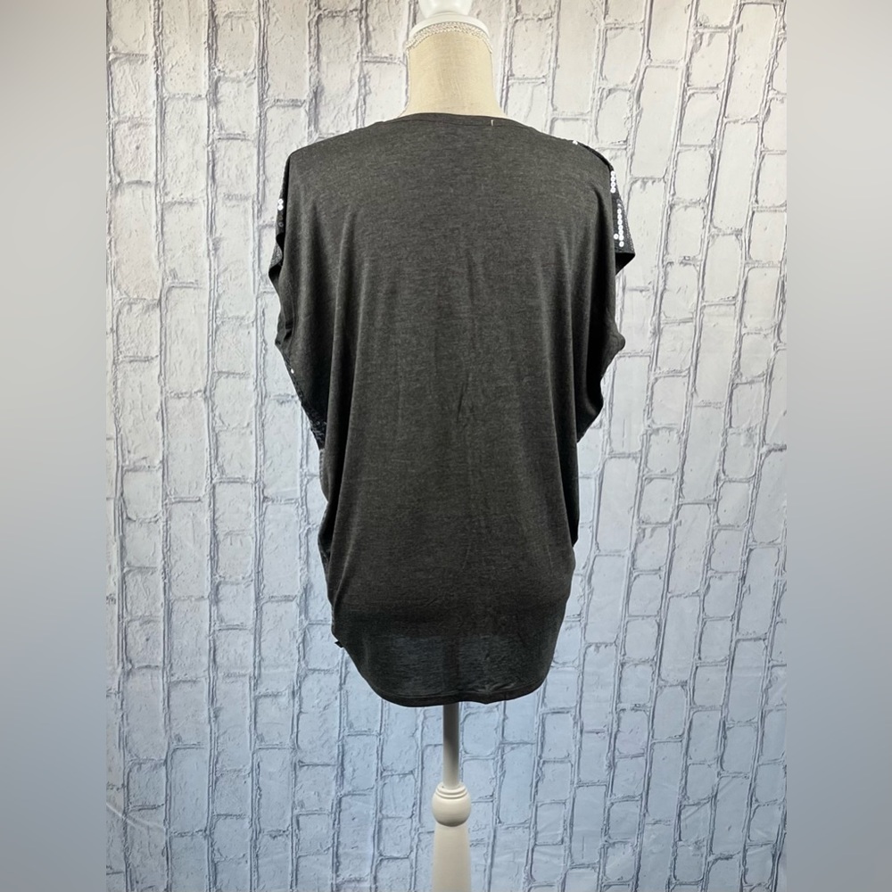 Macy’s Michael Michael Kors Size:L Women Sleevless Sequins Top Charcoal NWOT - Picture 2 of 9